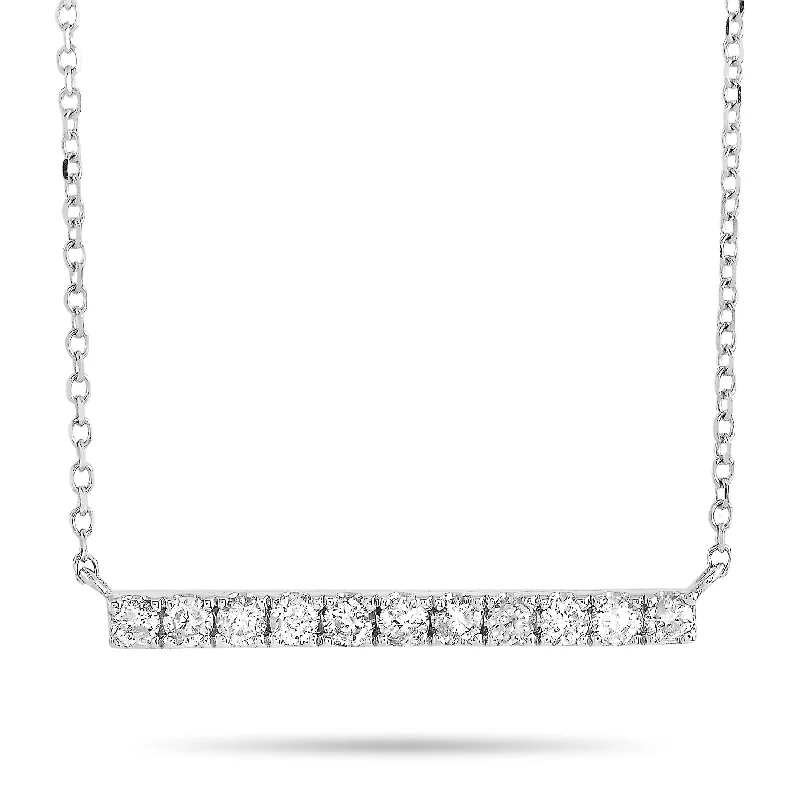 Nine-strand necklaces-White Gold 0.25 ct Diamond Pendant Necklace ANK-15811 Length N/A