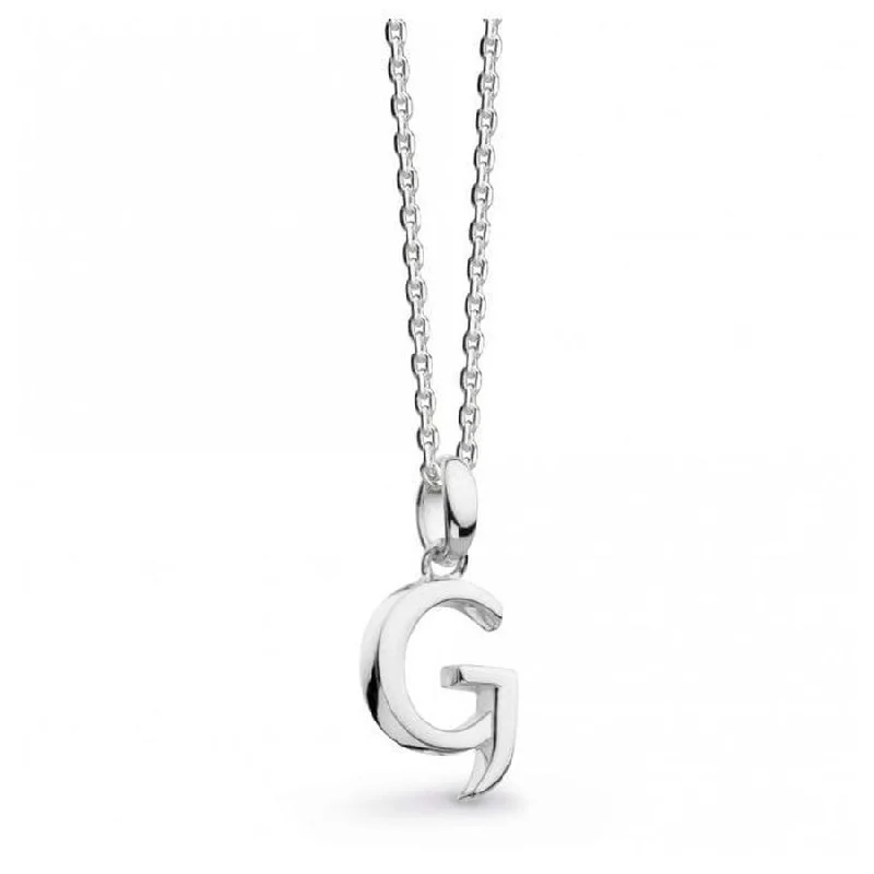 Tide motif engagement rings-Silver Signature Capital G Necklace