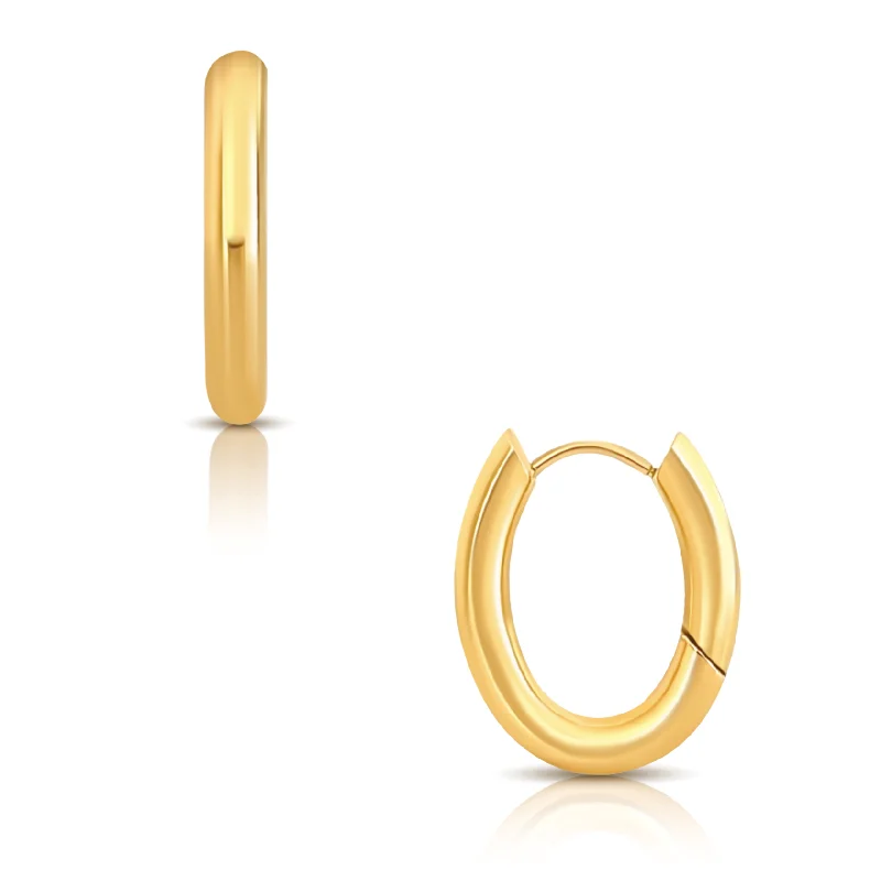 Rough texture earrings-Jolie Oval Hoop Earring