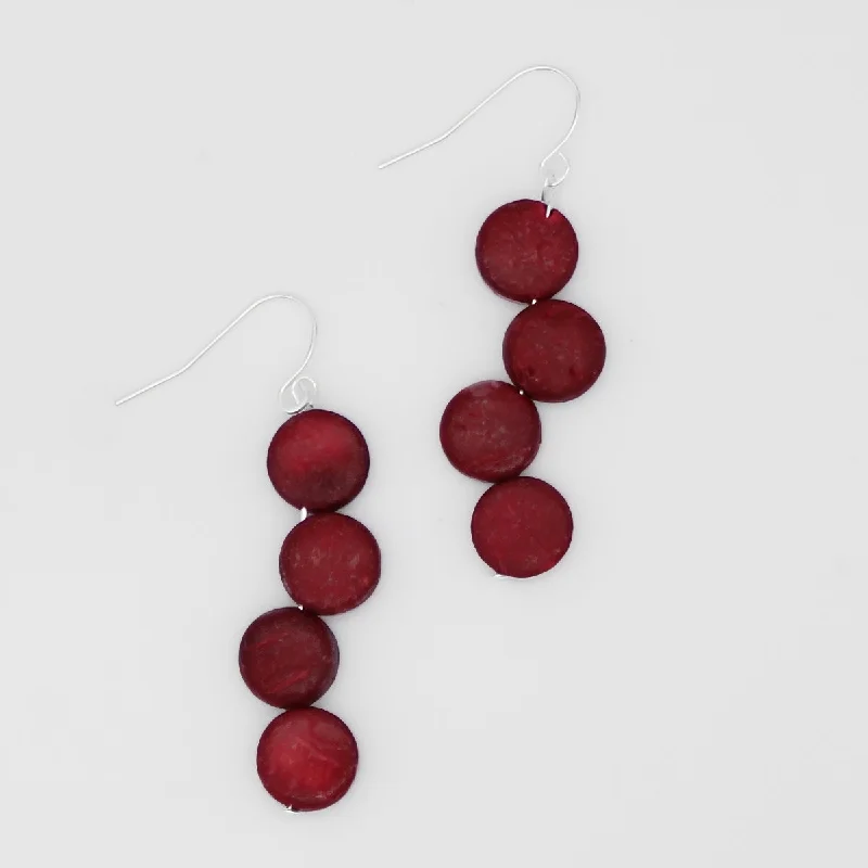 Polished bead earrings-Burgundy Eva Dangle Earrings