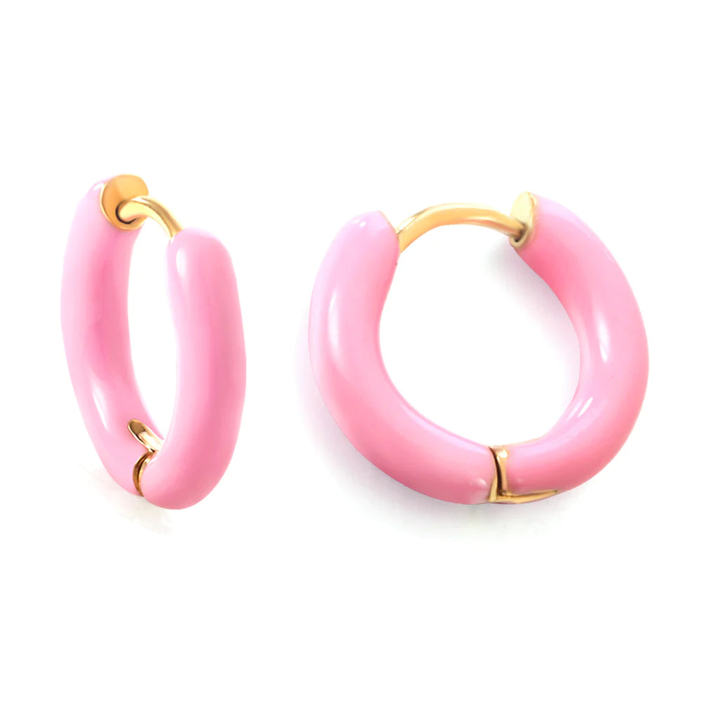 Java tile earrings-Pink Colour Pop Earrings