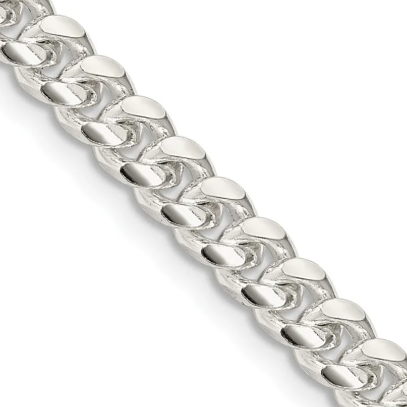 Neat-line necklaces-Curata 925 Sterling Silver 5mm Domed Curb Chain Necklace for Men