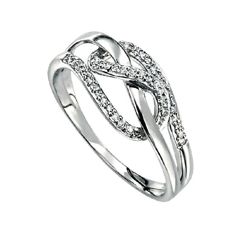 New moon engagement rings-9ct White Gold Diam Pave Loop Ring