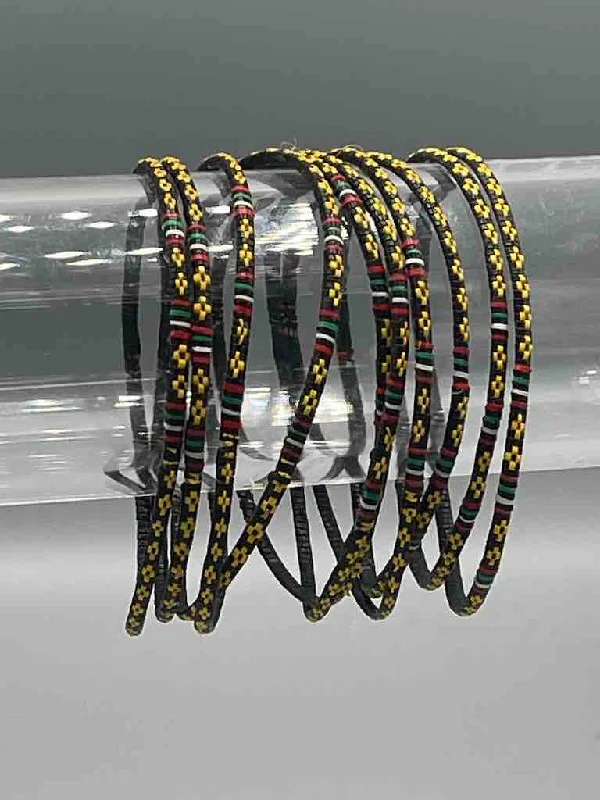 Tiny wing bangles-Narrowest Finest Design Recycled Plastic Bracelet - Yellow