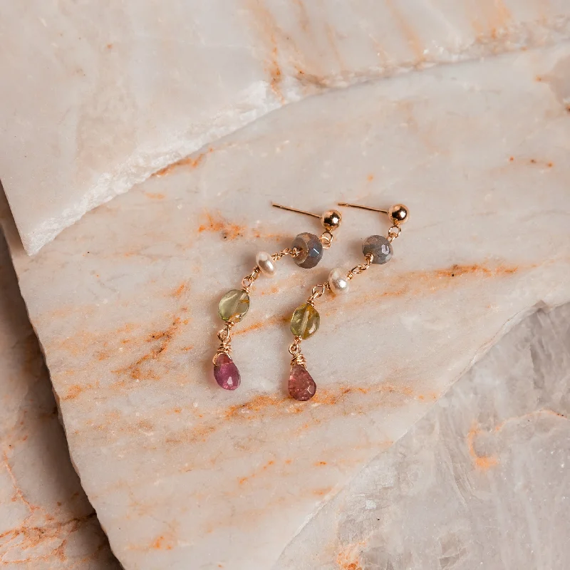 Trekker motif earrings-Kirsty Gemstone Earrings