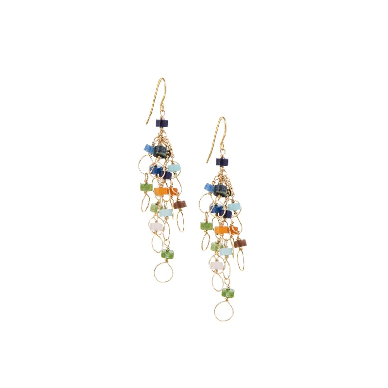 Flat knot earrings-rondelle tassle earring