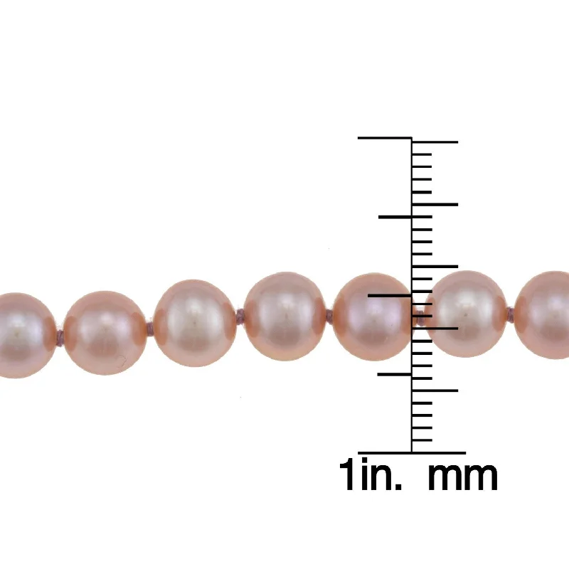 Shiny charm necklaces-DaVonna 14k Gold Cultured Freshwater Pink Pearl Necklace (6-7 mm)