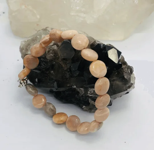 Cedar grain bangles-Moonstone Stretchy Bracelet