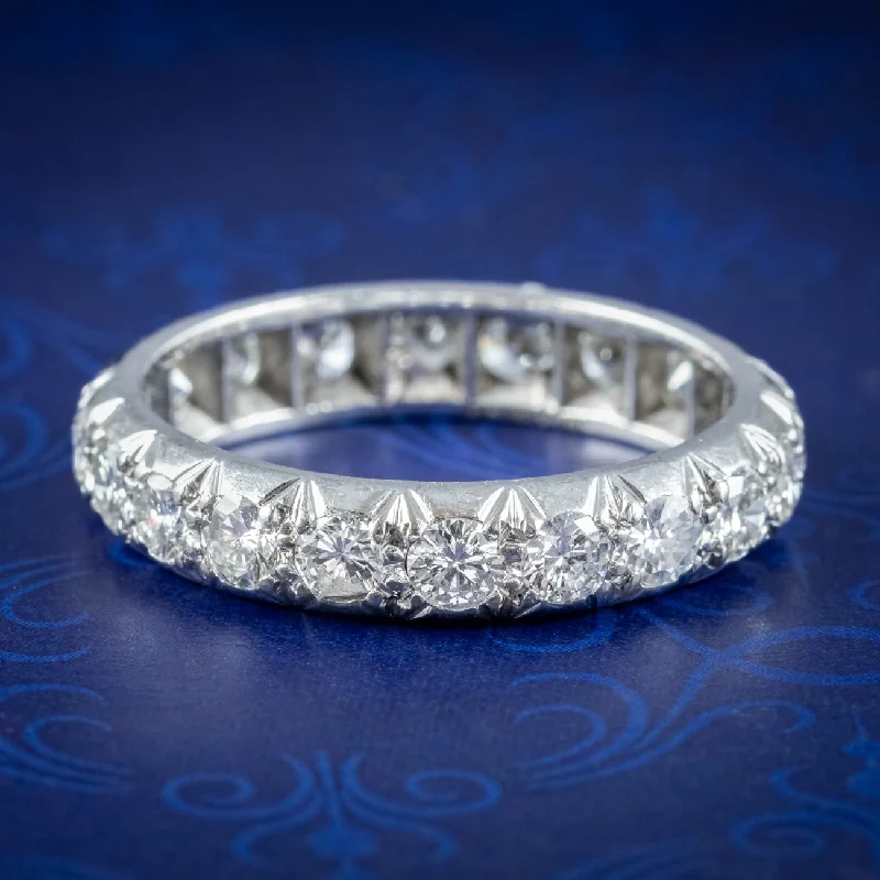 Flex open rings-Antique Edwardian Diamond Full Eternity Ring 3ct Total