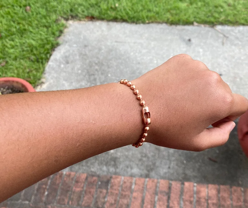 Small stack bangles-4.2 mm Copper Bead Chain Bracelet