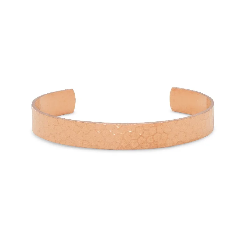 Multi-bead bangles-9.5mm Hammered Solid Copper Cuff