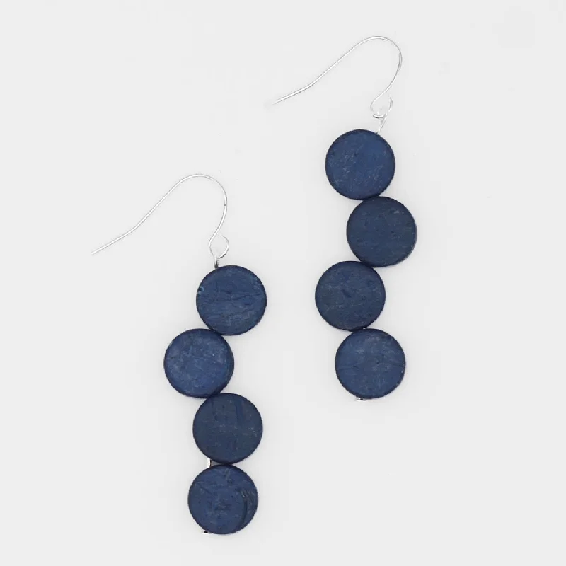 Silk thread earrings-Navy Eva Dangle Earrings