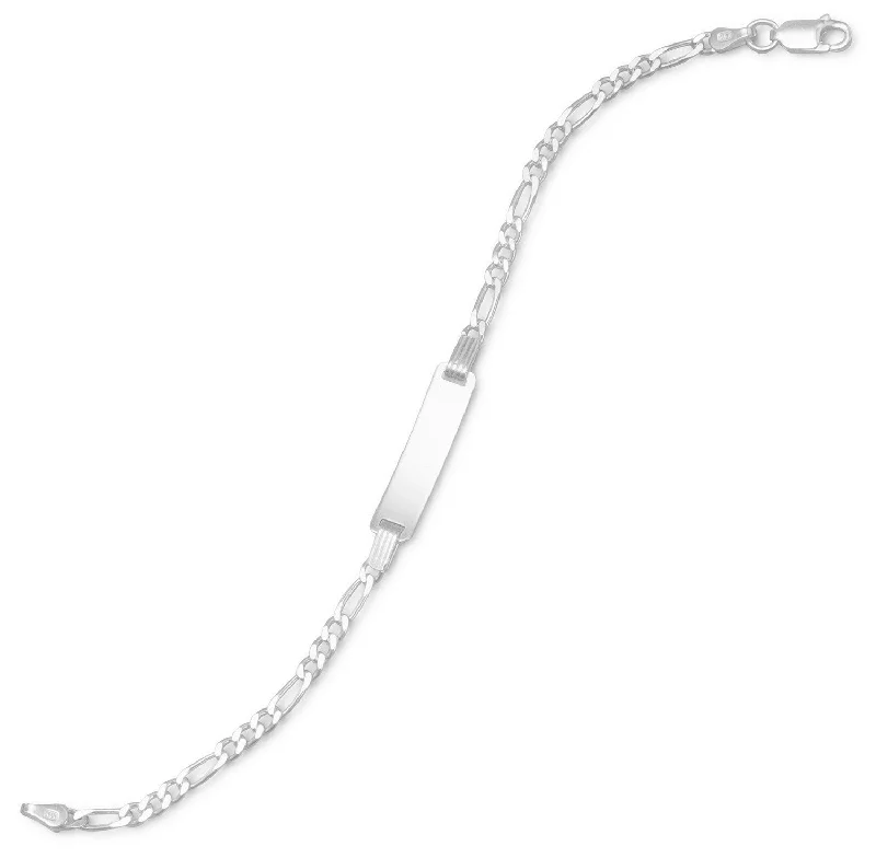 Flat charm bangles-6" Figaro Chain ID Bracelet