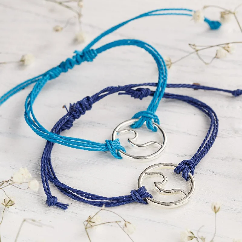 Dove feather bangles-Handmade Ocean Wave Bracelet