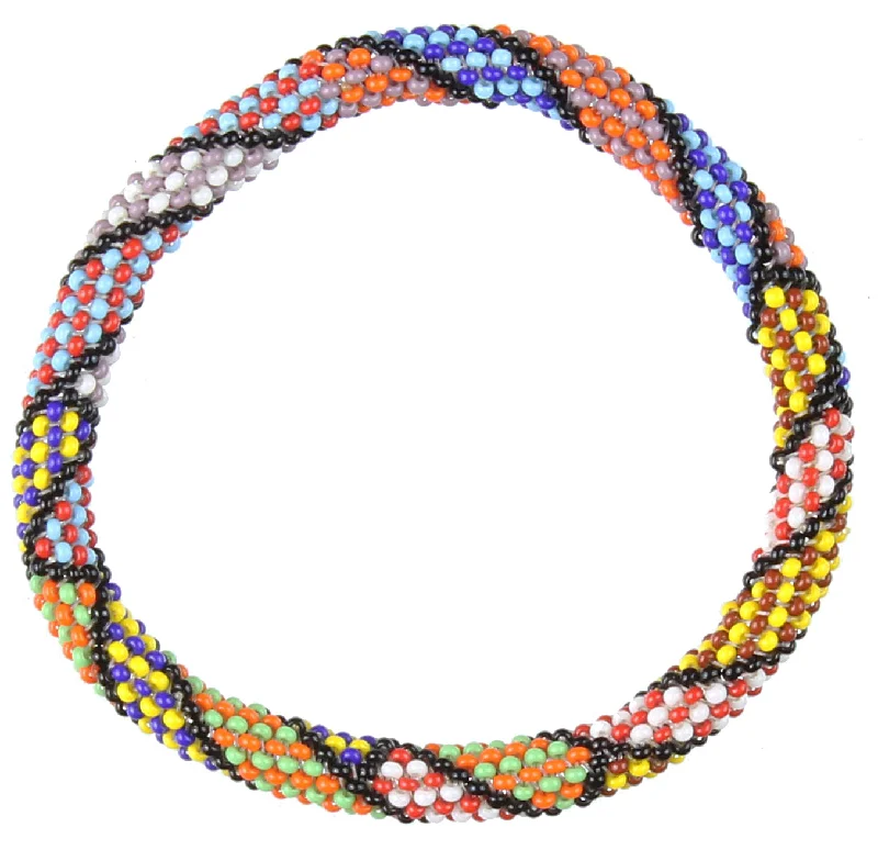 Multi-gem bangles-Colorful Patterned Stretchy Beaded Bracelet