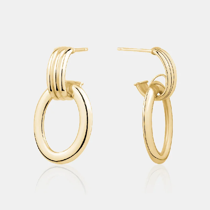 Thick hoop earrings-Double Knot Earring