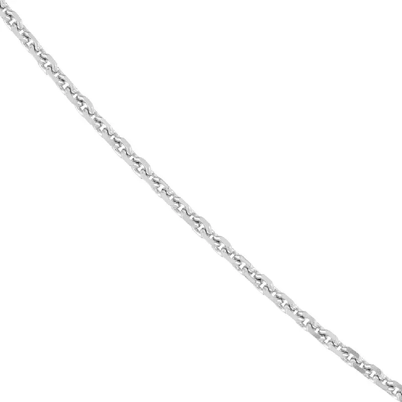 Carved name necklaces-Curata 925 Sterling Silver Rhodium 1.9mm Diamond Cut Cable Chain Necklace (Lobster)