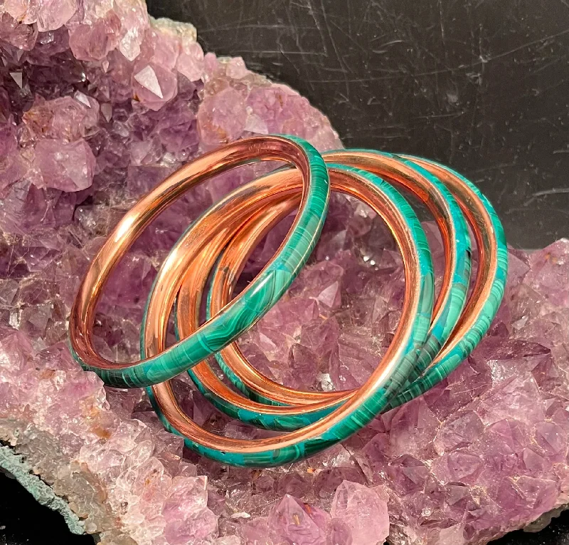 Topaz stone bangles-Malachite Bracelet Bangle