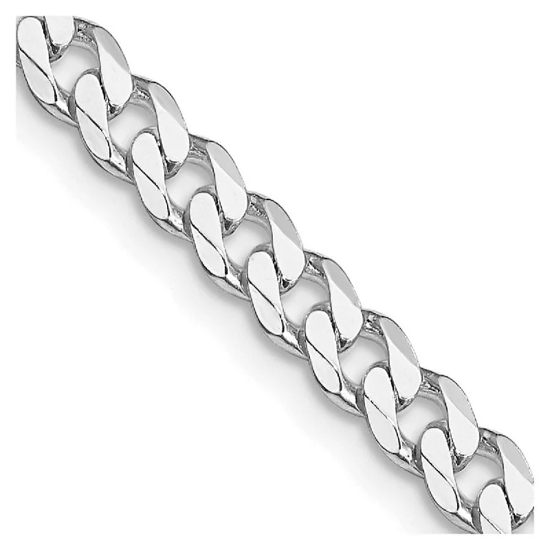 Wide chain necklaces-Curata 925 Sterling Silver Rhodium 4.5mm Curb Chain Necklace for Men