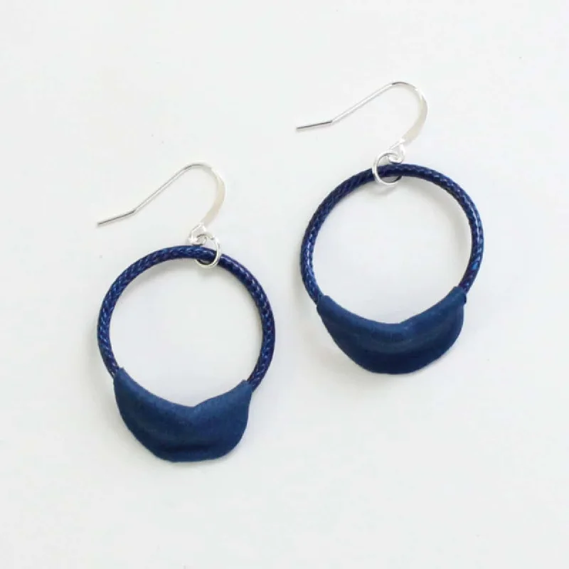 Onyx stone earrings-Blue Loop Earrings