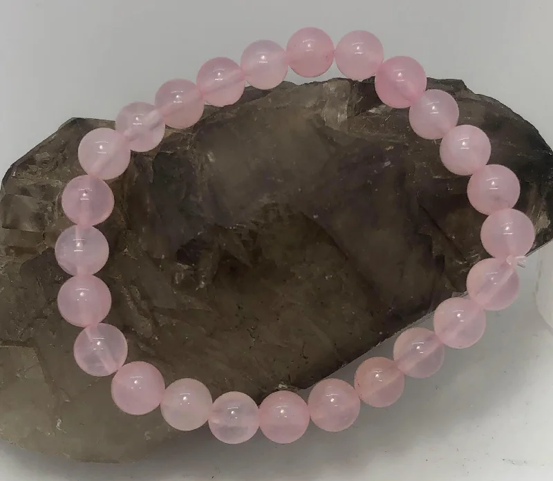 Topaz bangles-8mm Rose Quartz Stretchy Bracelet