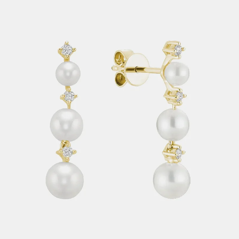 Stellar charm earrings-Dangling Pearl Earrings