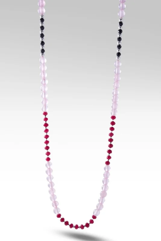 Beaded Mystic Coated Rose Quartz Necklace™ in Chainlink