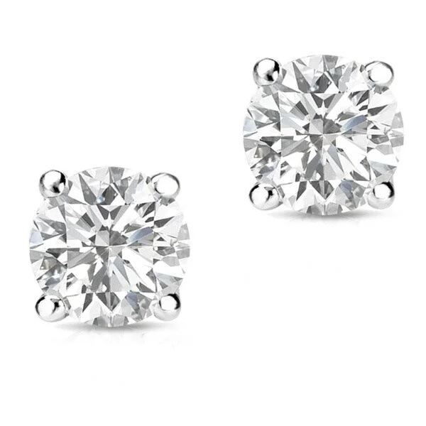 Bold cuff earrings-Auriya 14k Gold 3/4ct TDW Round SINGLE STUD (1) Diamond Earring