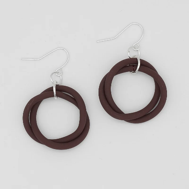 Petal hoop earrings-Brown Cefalu Swirl Earring