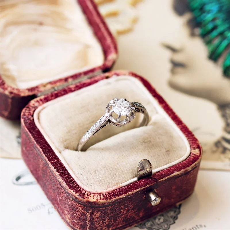 Vintage Art Deco Platinum Diamond Engagement Ring