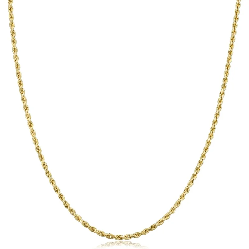 Peace charm necklaces-14k Yellow Gold 1.9 millimeter Rope Chain Necklace (16 - 30 inches)