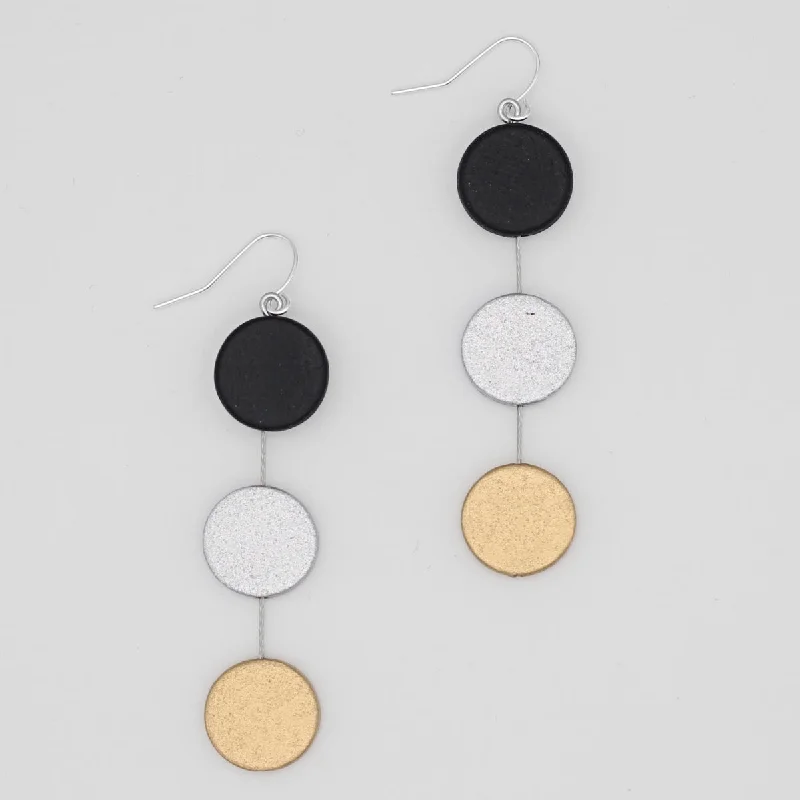 Bold hoop earrings-Black and Gold Ashlyn Dangle Earring