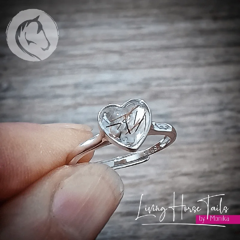 Leaf design earrings-Keepsake Memorial Heart Resing Ring- Style 1