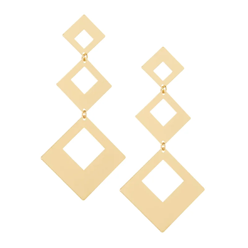 Half moon earrings-diamond shape drop earring