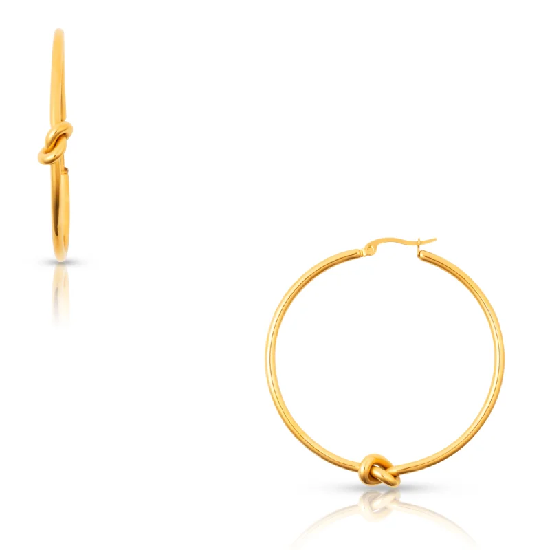 Wide statement earrings-Kai Knotted Hoop Earring