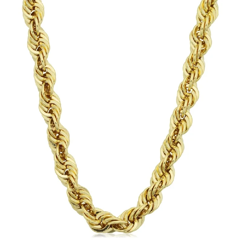 Worn bronze necklaces-Fremada Men's 14k Yellow Gold Filled 6-mm Rope Chain Necklace