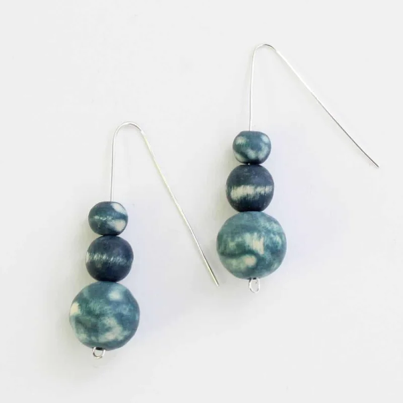 Rose gold earrings-Teal Marbled Zahara Earring