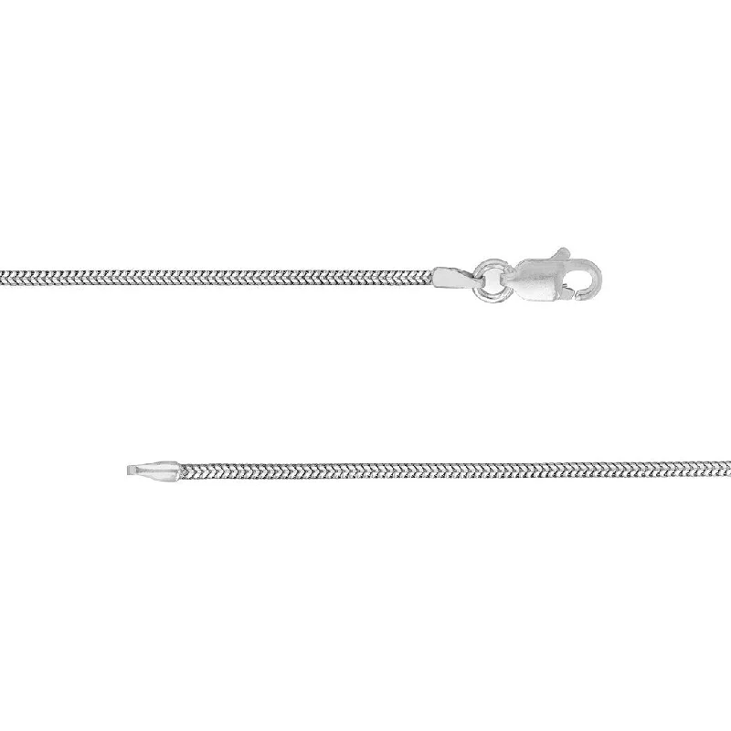 Custom name necklaces-Curata 925 Sterling Silver Rhodium Plated 1.2mm Snake Chain Necklace