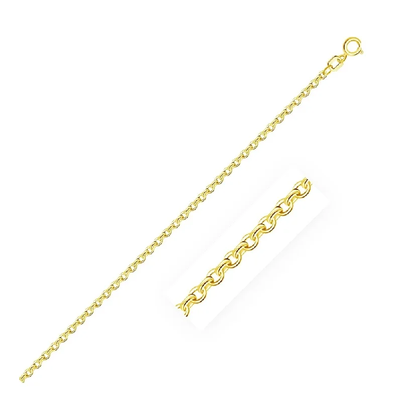 Surf motif necklaces-10k Yellow Gold Rolo Chain Necklace 1.9mm 16"-20" Length