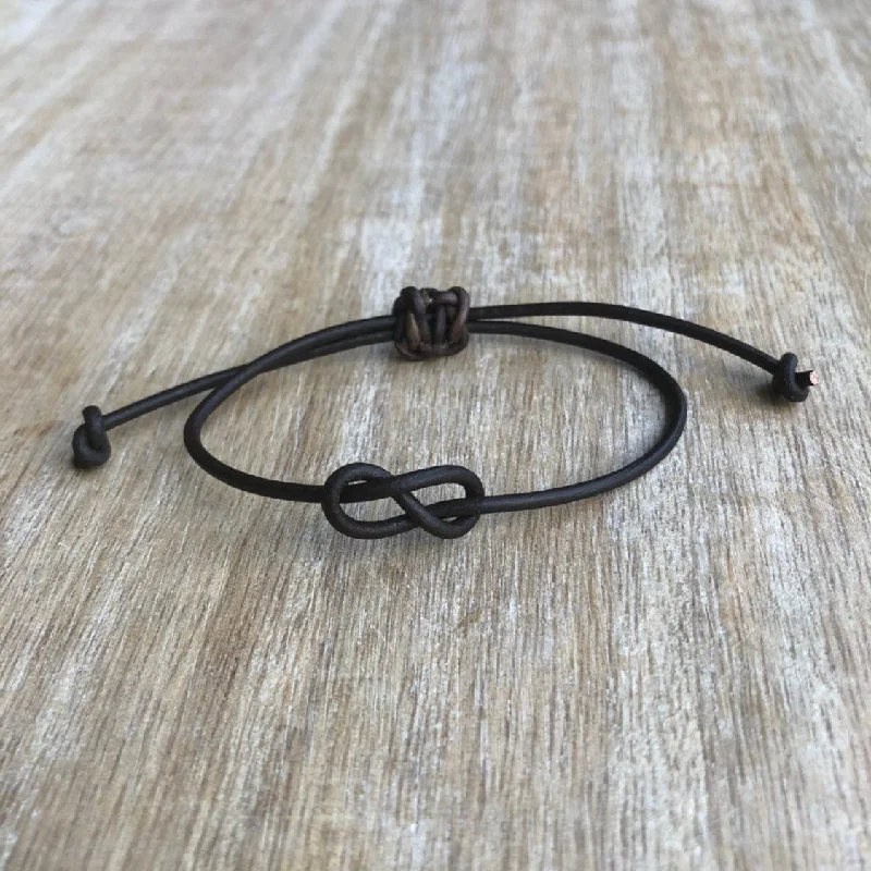 Astro charm bangles-Infinity Leather Bracelet Unisex