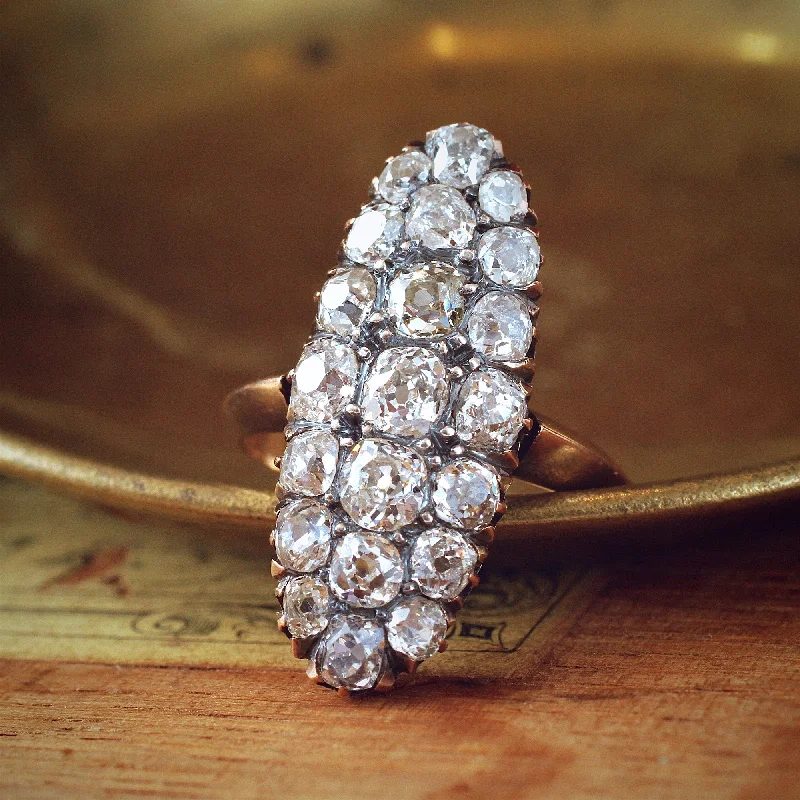 Retro flair rings-OH!! Glittering Sensation! Antique Continental Diamond Ring