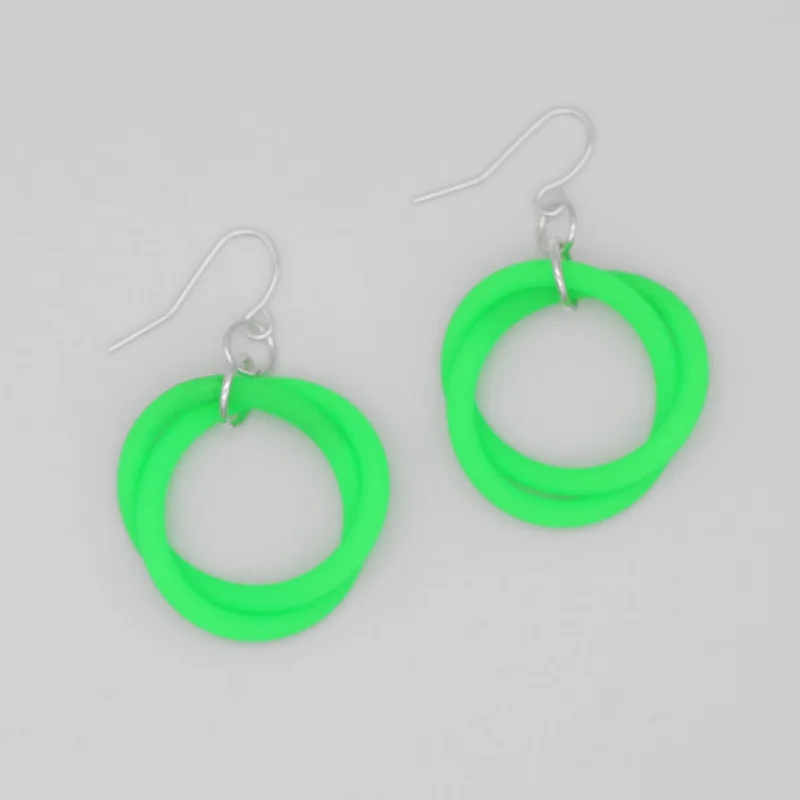 Retro flair earrings-Green Cefalu Swirl Earring