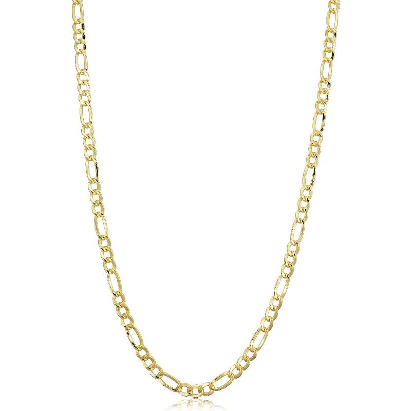 Trio birthstone necklaces-14k Yellow Gold-filled Solid Figaro Link Chain Necklace