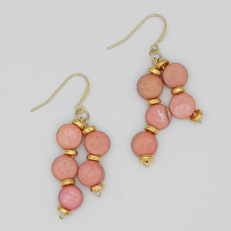 Oval dangle earrings-Pink Nicole Dangle Earring