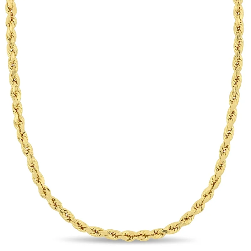 Tight clasp necklaces-Miadora 14k Yellow Gold 20 Inch Rope Chain Necklace