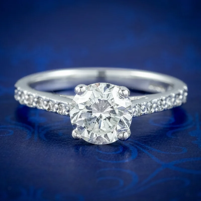 Java tile rings-Edwardian Style Diamond Solitaire Engagement Ring 1.10ct Diamond