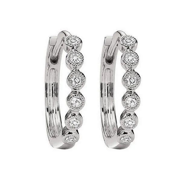 Linen thread earrings-10KT WHITE GOLD DIAMOND (1/6CTW) EARRING