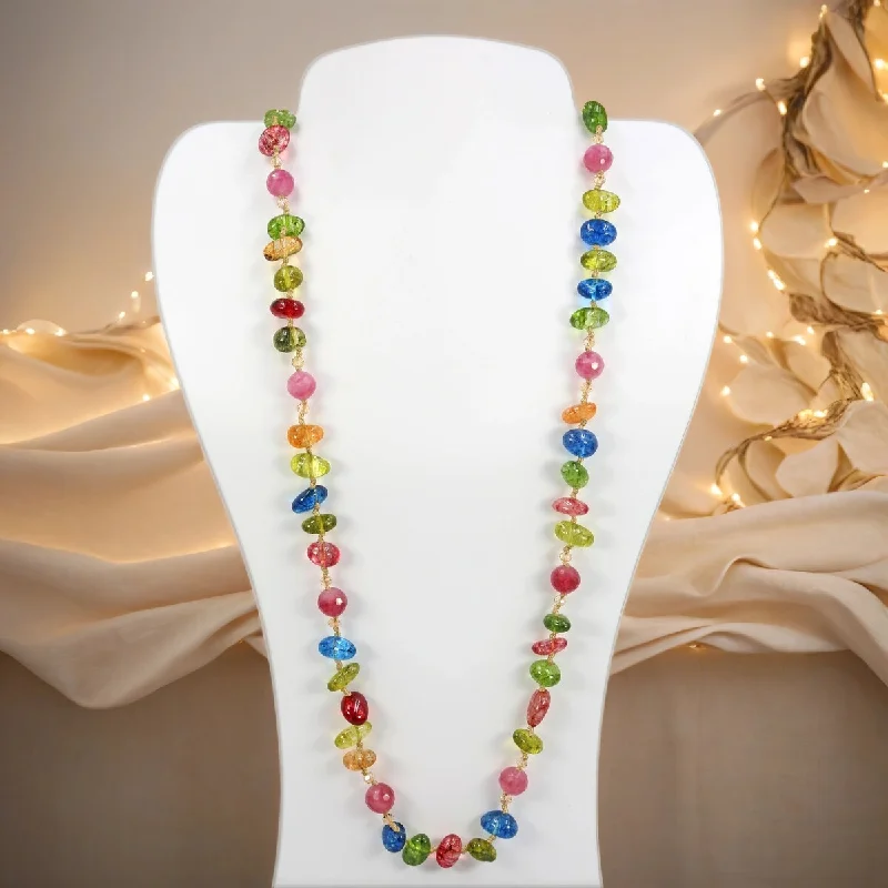 Stellar sign necklaces-Multicolor Quartz Necklace