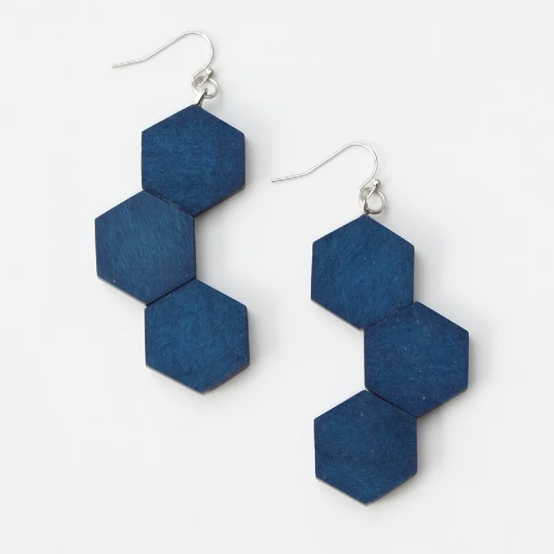 Bead weave earrings-Royal Hexy Earrings