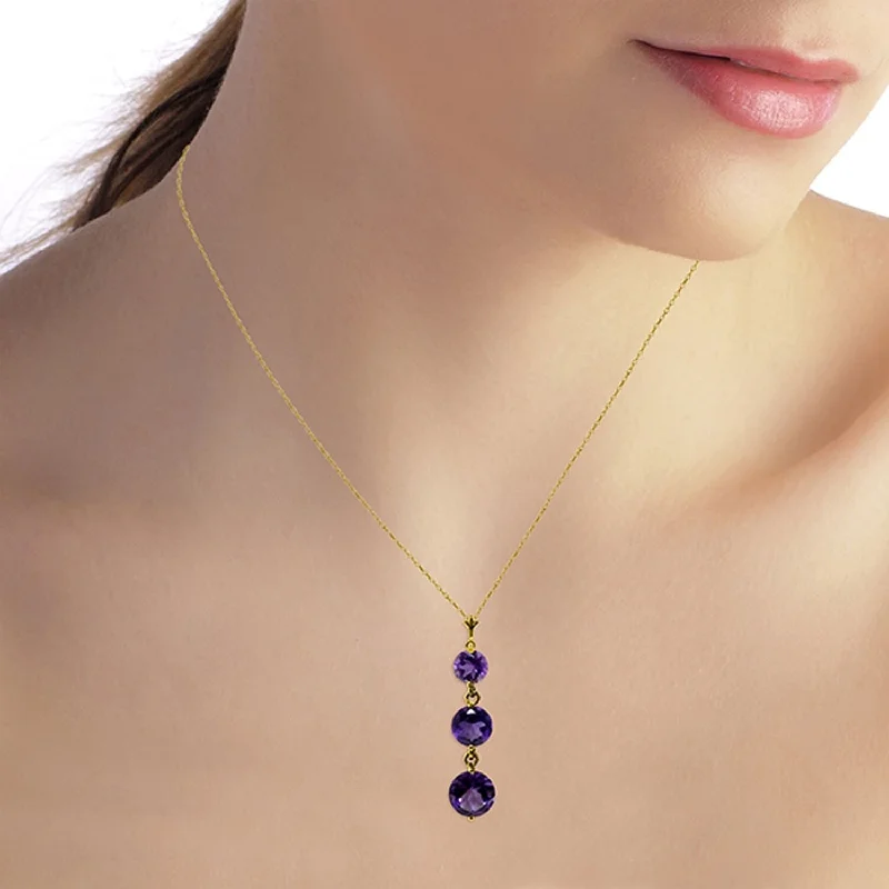 Worn charm necklaces-3.6 Carat 14K Gold Counting Kisses Amethyst Necklace